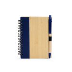Bloco de Anotações Bambu com Caneta Personalizado AZUL