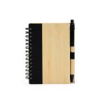 Bloco de Anotações Bambu com Caneta Personalizado PRETO