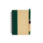 Bloco de Anotações Bambu com Caneta Personalizado verde