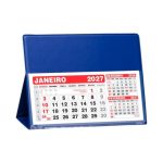 Calendário 2027 de Mesa Grande PVC Personalizado Cor AZUL