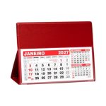 Calendário 2027 de Mesa Grande PVC Personalizado Cor VERMELHO