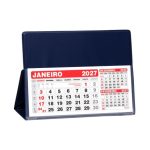 Calendário 2027 de Mesa Grande PVC Personalizado Cor azul marinho