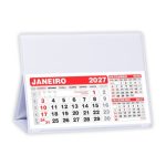 Calendário 2027 de Mesa Grande PVC Personalizado Cor branco