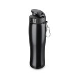 Garrafa Aço Inox Com Mosquetao Personalizada PRETA