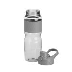 Squeeze plástico transparente personalizado CINZA COM ALÇA