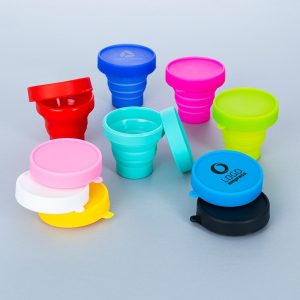 Copo retr&aacute;til de silicone personalizado