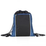 Mochila saco impermeável personalizada cor preta com azul1