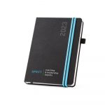 Agenda Personalizada 2023 tipo moleskine com elastico azul