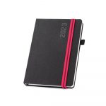 Agenda Personalizada 2023 tipo moleskine com elastico vermelho