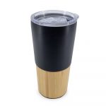 Copo Térmico Bambu 600ml Personalizado cor preta