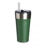 Copo Térmico com Canudo 500ml Personalizado cor verde