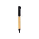 Caneta Bambu Com Lanterna Personalizada PRETA