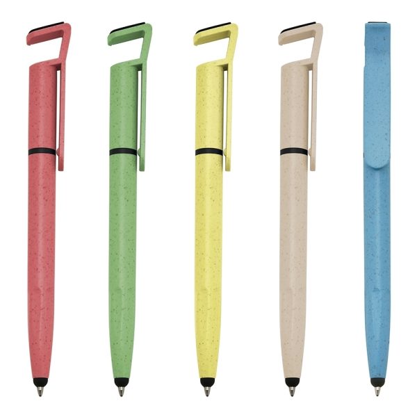 Caneta Fibra de Bambu Touch com Suporte Personalizada com logo Canetas de Fibra de Bambu com Logo,