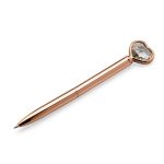 Caneta Metal Coração Diamante Personalizada1