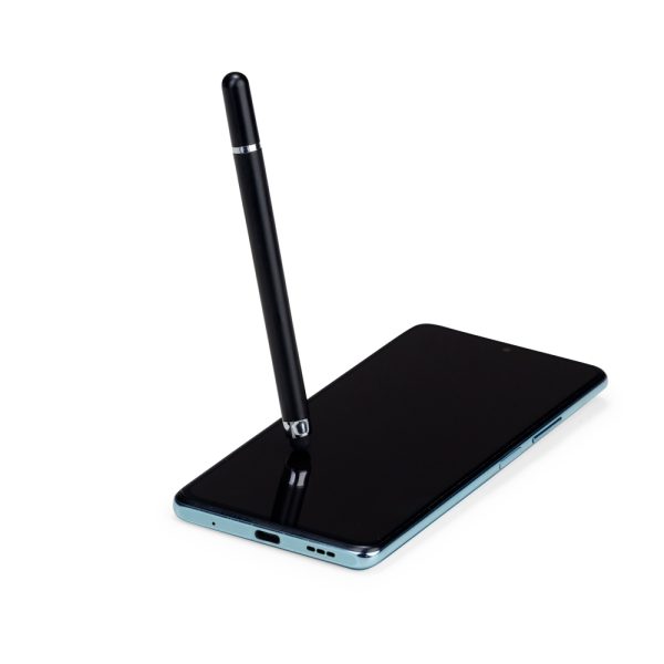 Caneta Plástica Touch 2 em 1 Personalizada cor preto