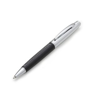 Caneta metal com couro personalizada