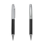 Caneta metálica com couro personalizada1