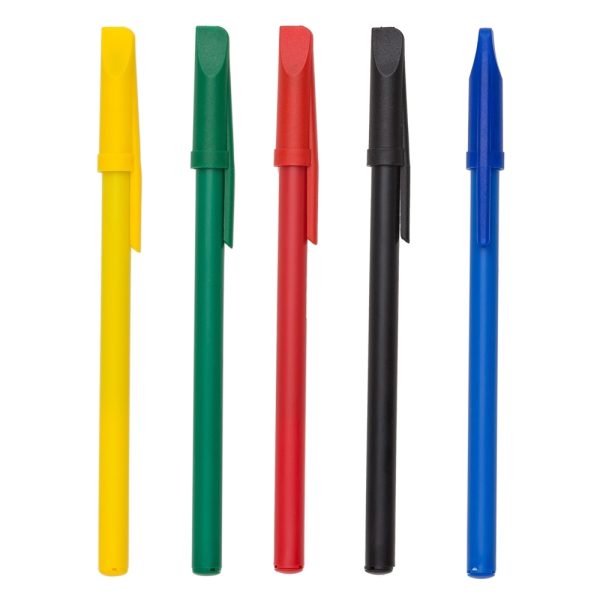 Caneta plástica com tampa personalizada com logo Caneta plástica com tampa personalizada