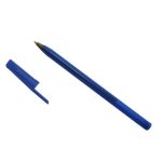 Caneta plástica transparente com tampa personalizada1