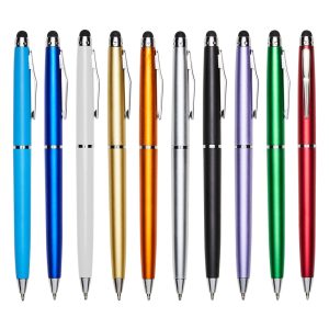 caneta touch plástica personalizada com logo