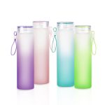 Garrafa de vidro jateado bicolor personalizada