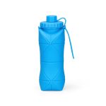 Garrafa Dobrável Silicone Personalizada AZUL