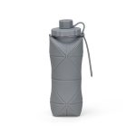 Garrafa Dobrável Silicone Personalizada CINZA