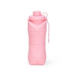 Garrafa Dobrável Silicone Personalizada ROSA