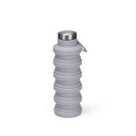 Garrafa Retrátil Silicone 500ml Personalizada CINZA