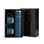 kit garrafa termica personalizado 2 canecas e sacola AZUL