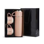 kit garrafa termica personalizado 2 canecas e sacola ROSA
