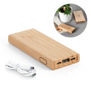Power Bank 5.000 mAh em Bambu Personalizado