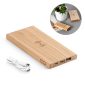 Power Bank de Bambu com Carregamento Sem Fio