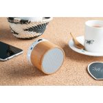 Caixa de som com microfone em bambu personalizada5