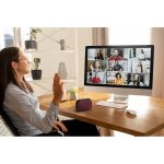 Morning,Meeting,Online.,A,Young,Woman,Is,Using,App,On