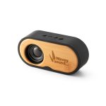 Caixa de som portátil em ABS reciclado e bambu personalizada2