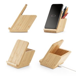 Carregador wireless de bambu personalizado