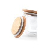 Copo café de vidro parede dupla e tampa em bambu personalizado3