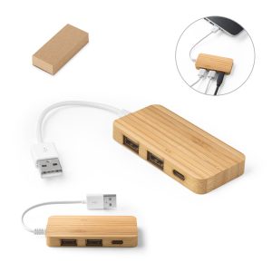 Hub em bambu personalizado brindes