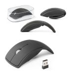 Descubra a praticidade do Mouse Wireless Dobrável com Logotipo Omega Promocional - Conforto e estilo em cada clique!"