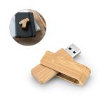 Pen drive giratorio de bambu personalizado