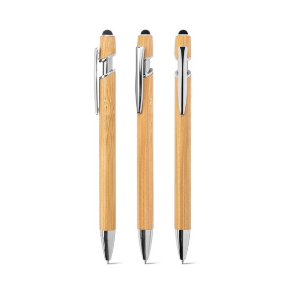 caneta bambu com touch personalizado