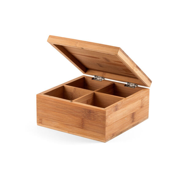 Caixa de chás em bambu personalizada