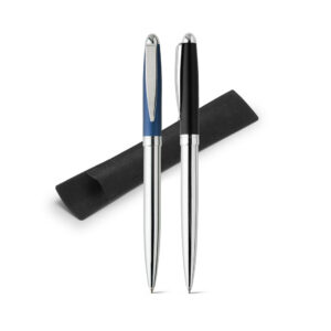 Caneta de metal em embalagem de veludo para brindes