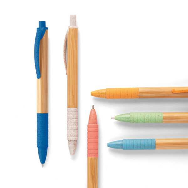 Caneta ecológica de bambu com fibra de trigo personalizada Caneta sustentável personalizada,