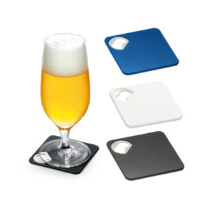 Porta copos com abridor de garrafas personalizado