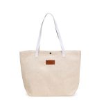 Bolsa Palha Trançada Personalizada BRANCA