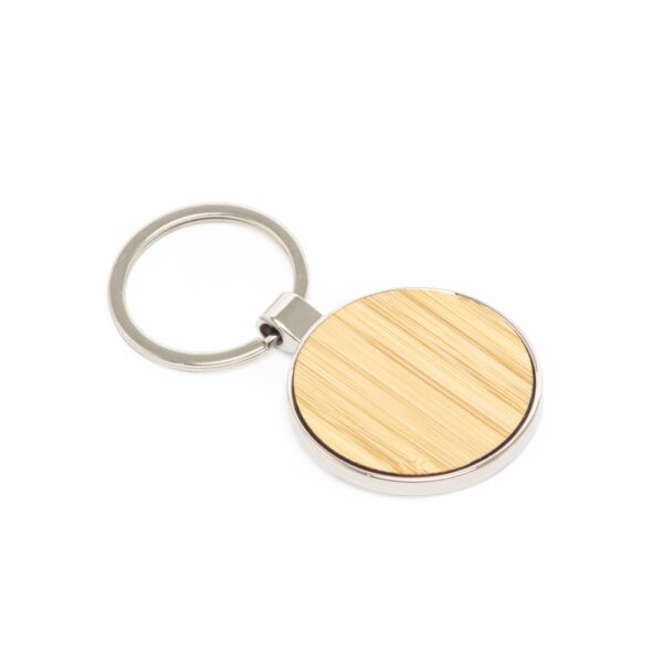 Chaveiro de metal com bambu redondo personalizado Chaveiro de metal redondo personalizado