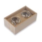 Conjunto com 2 copos de vidro porta copo de bambu personalizado pr