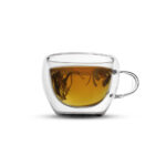 Conjunto com 2 copos de vidro porta copo de bambu personalizado rj